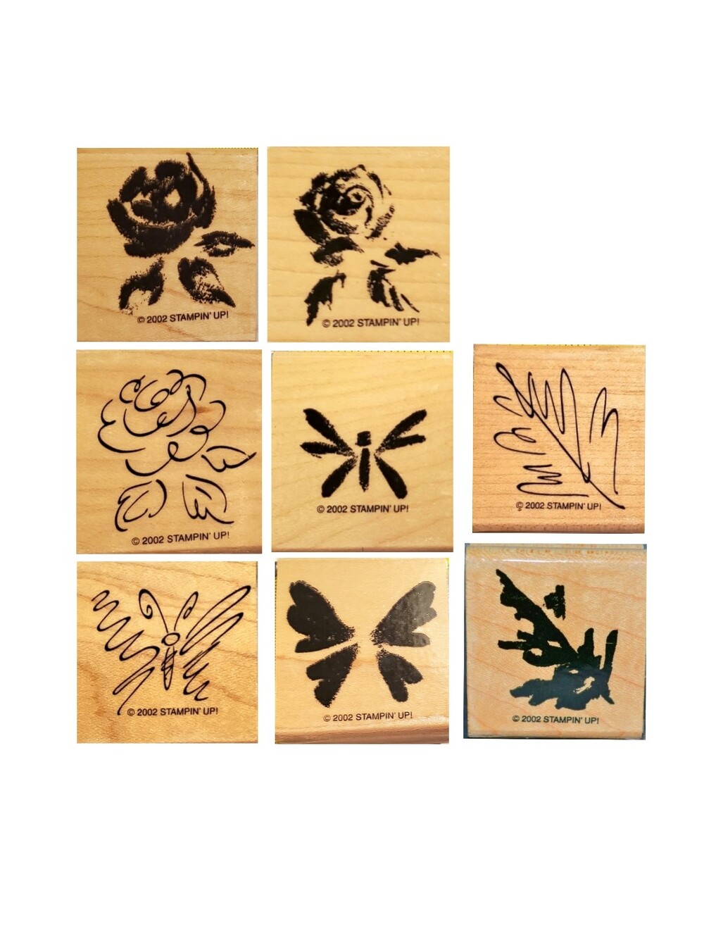 Stampin Up! Collection Simple Sketches Nature Wood mounted Rubber Stamps Vintage